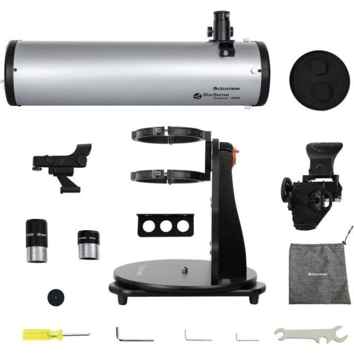 Reflektorinis teleskopas Celestron StarSense Explorer, juodas ir sidabrinis