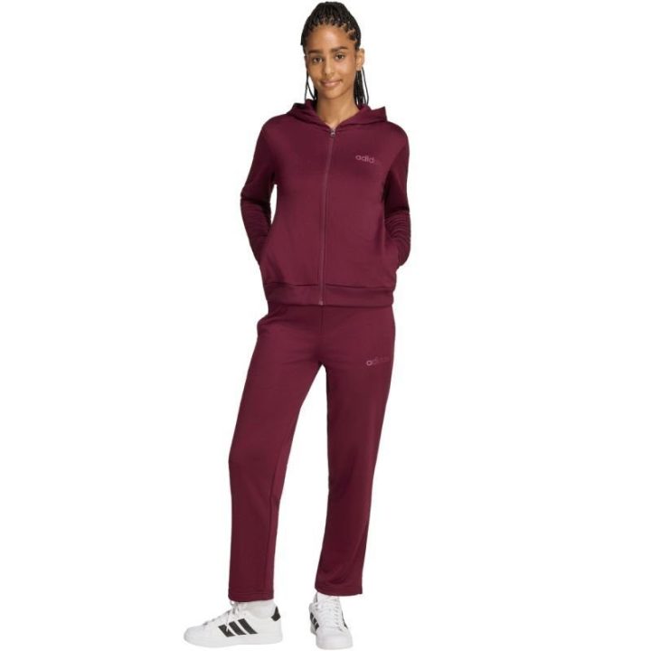Moteriškas sportinis kostiumas adidas Essentials Linear, bordo