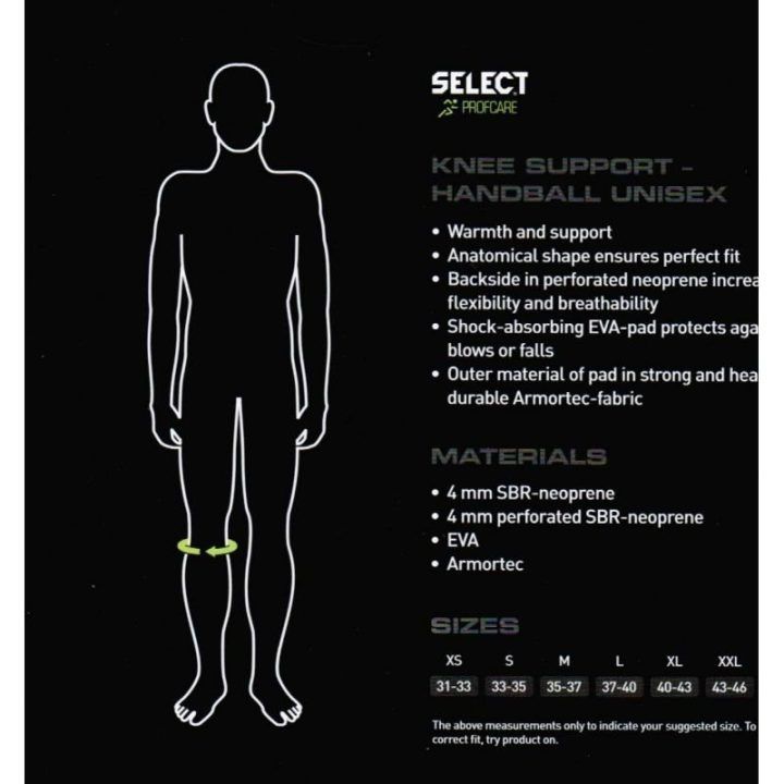 Kelio apsauga su 4 mm neoprenu Select Profcare