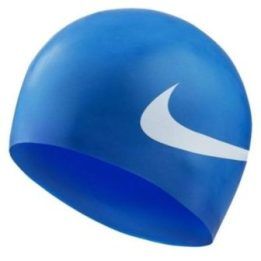 Plaukimo kepuraitė su prigludusiu kirpimu Nike Big Swoosh, mėlyna