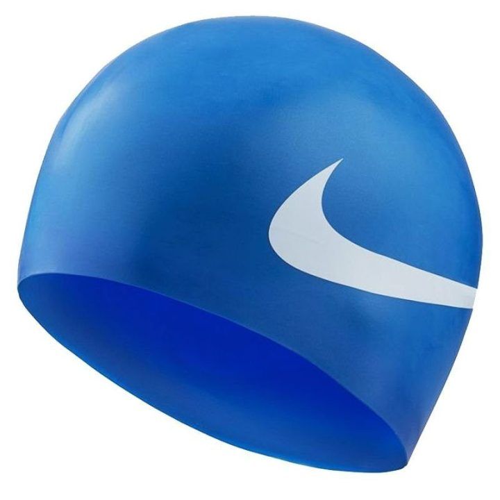 Plaukimo kepuraitė su prigludusiu kirpimu Nike Big Swoosh, mėlyna