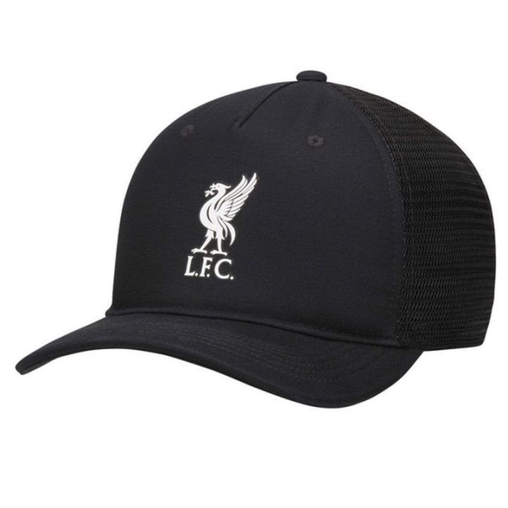 Kepurė su pusapvaliu snapeliu Nike Liverpool FC Rise, juoda