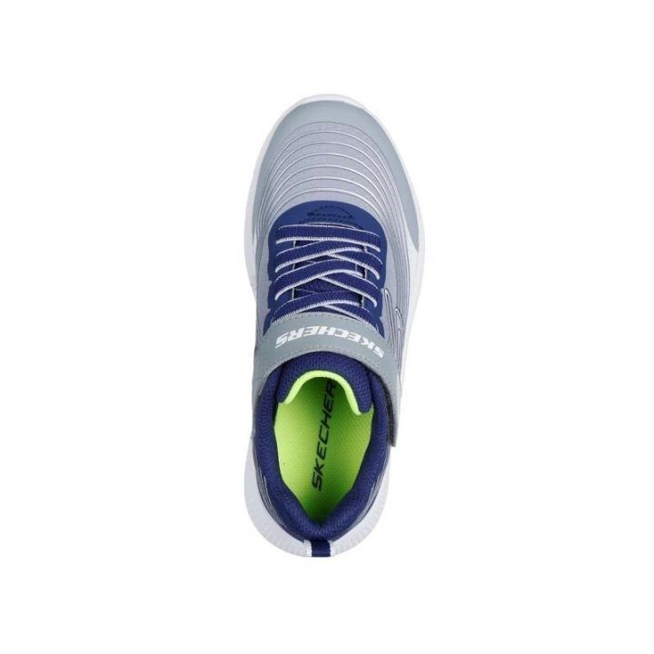 Vaikiški sportbačiai Skechers Microspec Advance, tamsiai mėlyni ir šviesiai pilki