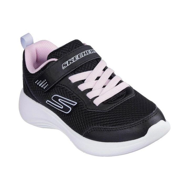 Vaikiški sportbačiai su adaptyviu užsegimu Skechers, juodi
