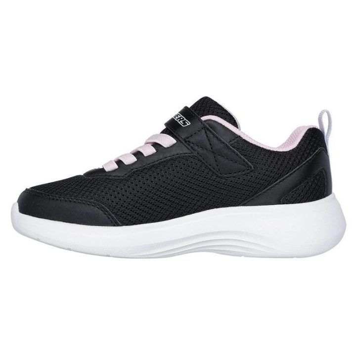 Vaikiški sportbačiai su adaptyviu užsegimu Skechers, juodi