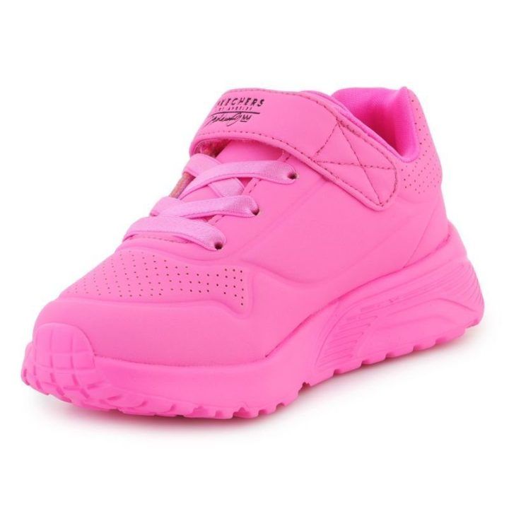 Vaikiški sportbačiai su širdelėmis Skechers Uno Lite, rožiniai/margi
