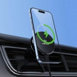 Automobilinis telefono laikiklis Qi2 25 W Acefast D66, juodas