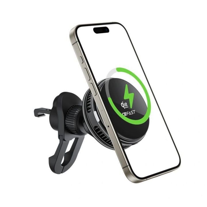 Automobilinis telefono laikiklis Qi2 25 W Acefast D66, juodas