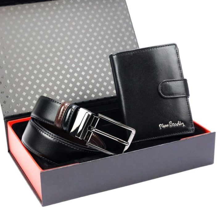 Vyriškas odinis dovanų rinkinys Pierre Cardin, 115–130 cm