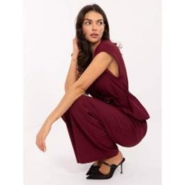 Moteriškas liemenės ir kelnių komplektas Moda Italy, bordo