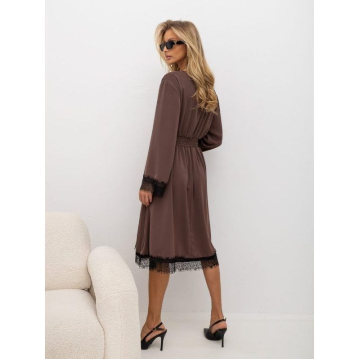 Moteriška platėjanti midi suknelė Italy Moda, tamsiai smėlio