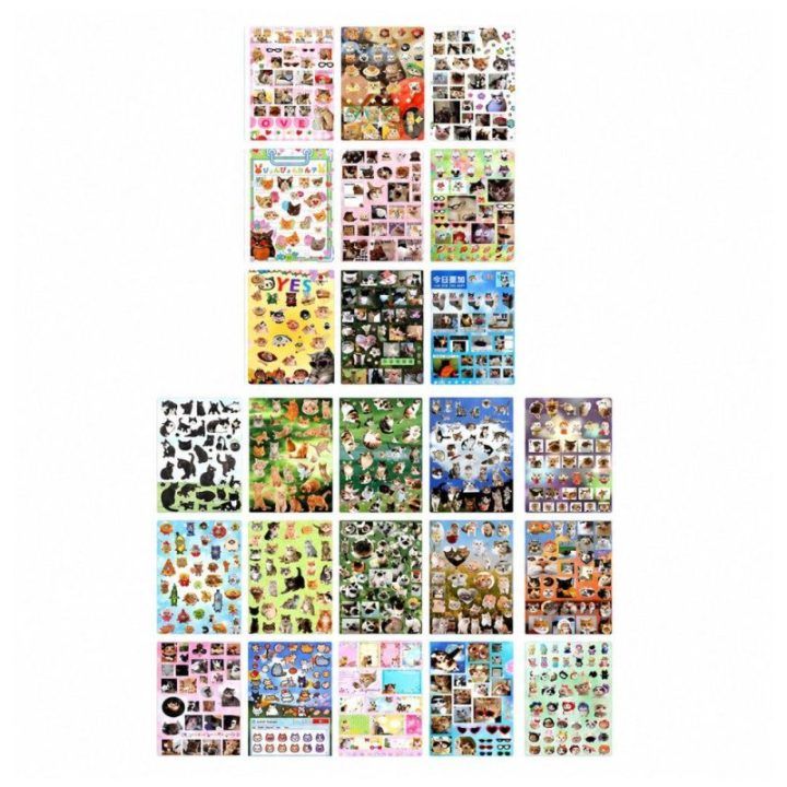 Lipdukų albumas su kačių memais, 800 lipdukų, 15,5 × 11,5 × 1 cm
