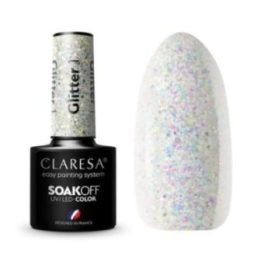 Hibridinis nagų lakas Claresa Glitter 1, 5 g, sidabro spalvos