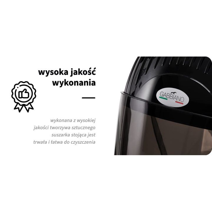Kirpyklos džiovintuvas su jonizacija Gabbiano Centurion LVI-203S, juodas