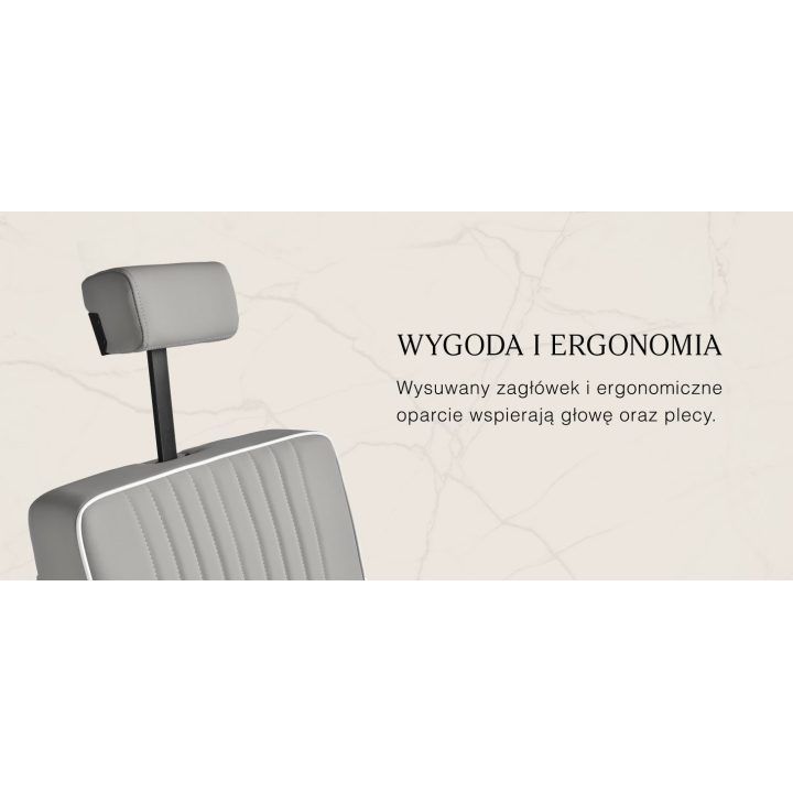 Barberio krėslas su lygiu apmušalu Gabbiano Levi, pilkas