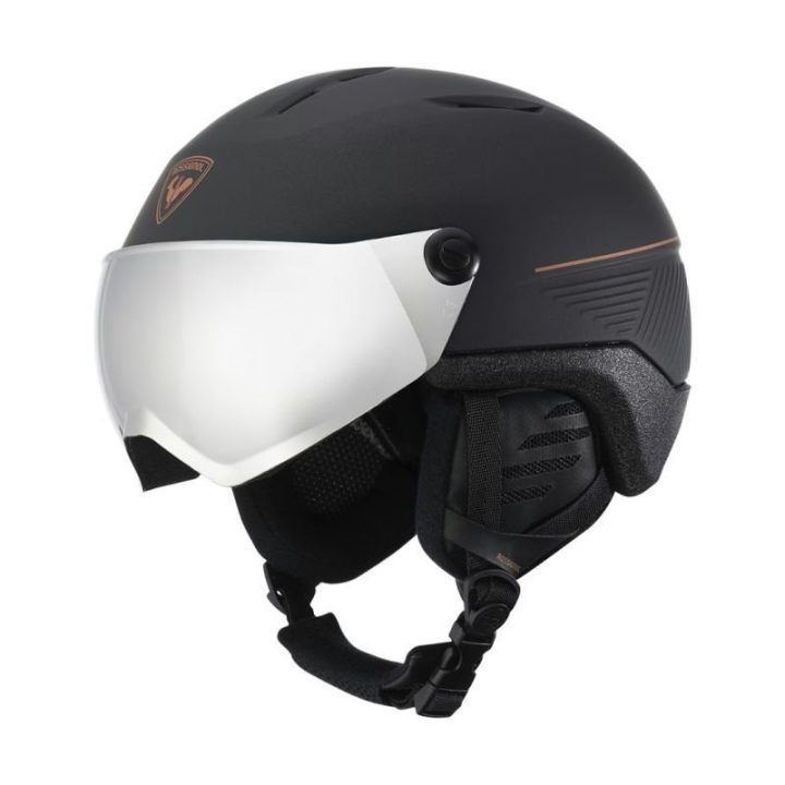 Uniseks slidinėjimo šalmas Rossignol Fit Visor Photo, juodas, L/XL dydis