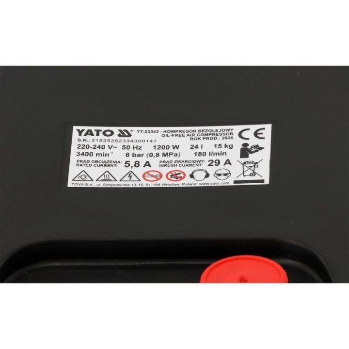 Bealygis kompresorius YATO YT-23343, 24 l