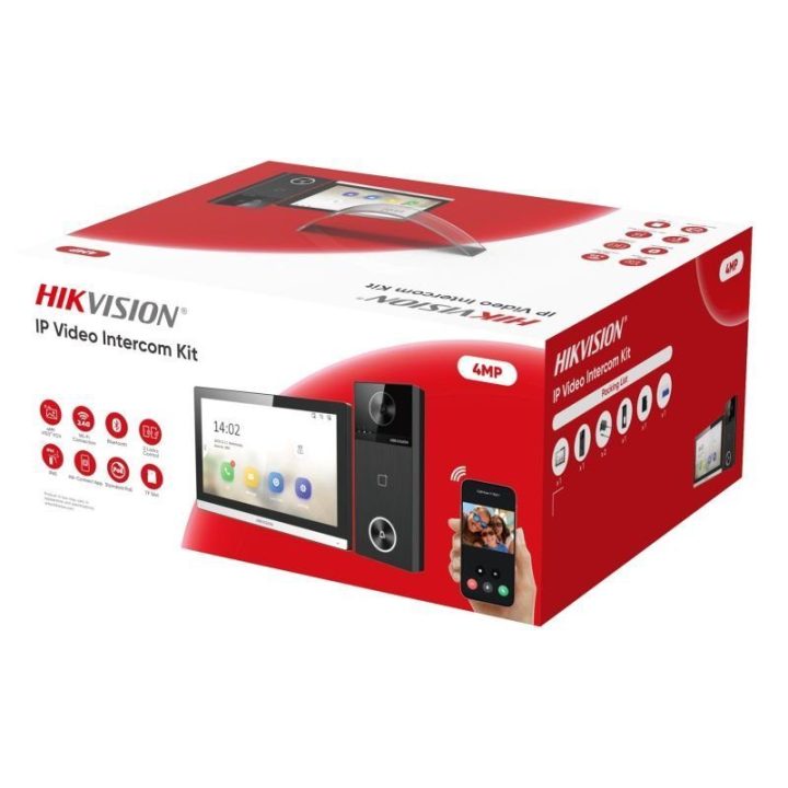 Hikvision vaizdo domofono komplektas su 7" ekranu, juodas