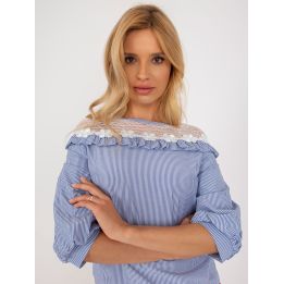 Palaidinė balta ir mėlyna