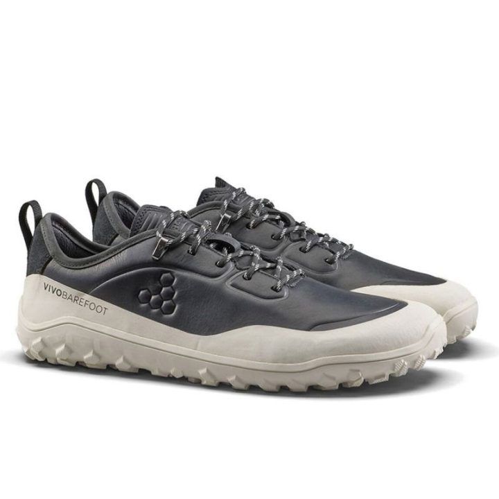 Vyriški barefoot batai Vivobarefoot Tracker Leather AT, obsidiano ir balti