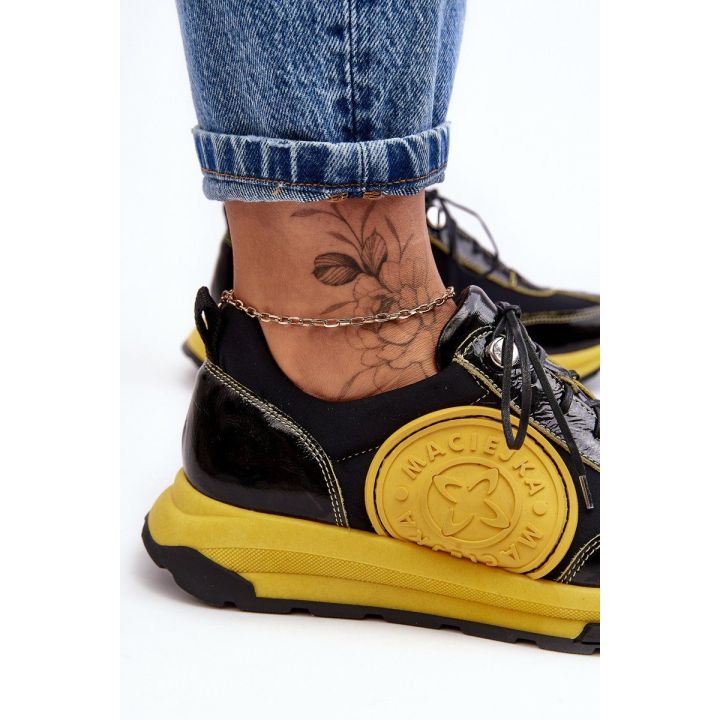 odiniai sportiniai bateliai Maciejka 06295-01 Black Yellow