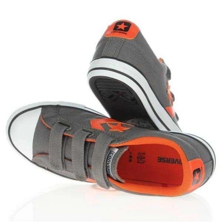 Kedai su trimis lipukais Converse Star Player EV3, pilki ir oranžiniai