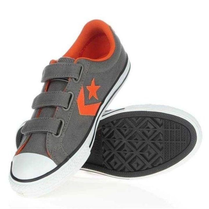 Kedai su trimis lipukais Converse Star Player EV3, pilki ir oranžiniai