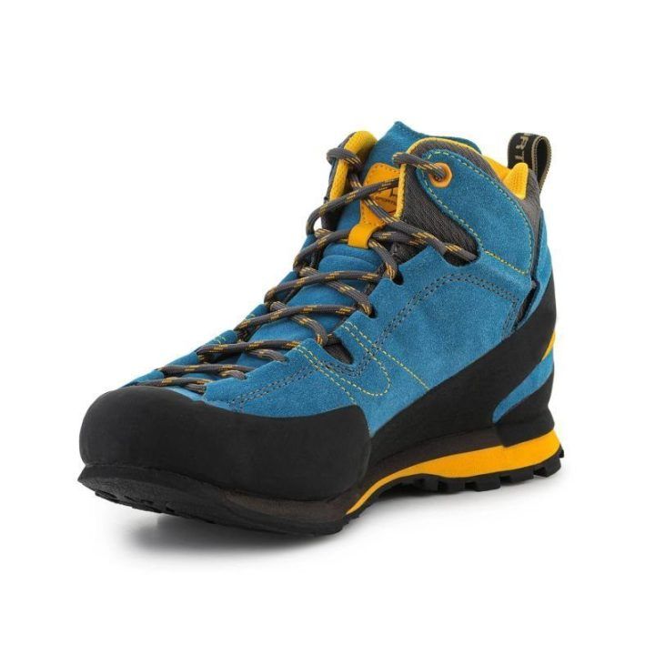 Žygio batai La Sportiva Boulder X Mid GTX, mėlyni ir geltoni