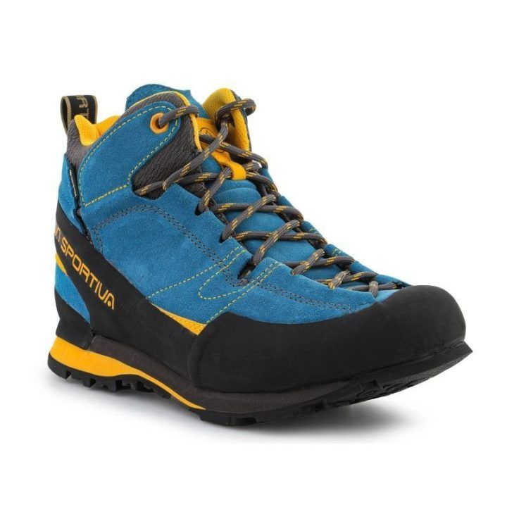 Žygio batai La Sportiva Boulder X Mid GTX, mėlyni ir geltoni