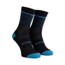 Kojinės su plokščiomis siūlėmis Rogelli Hero II, juodos ir mėlynos