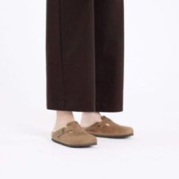 Natūralios odos šlepetės Birkenstock Boston, konjako