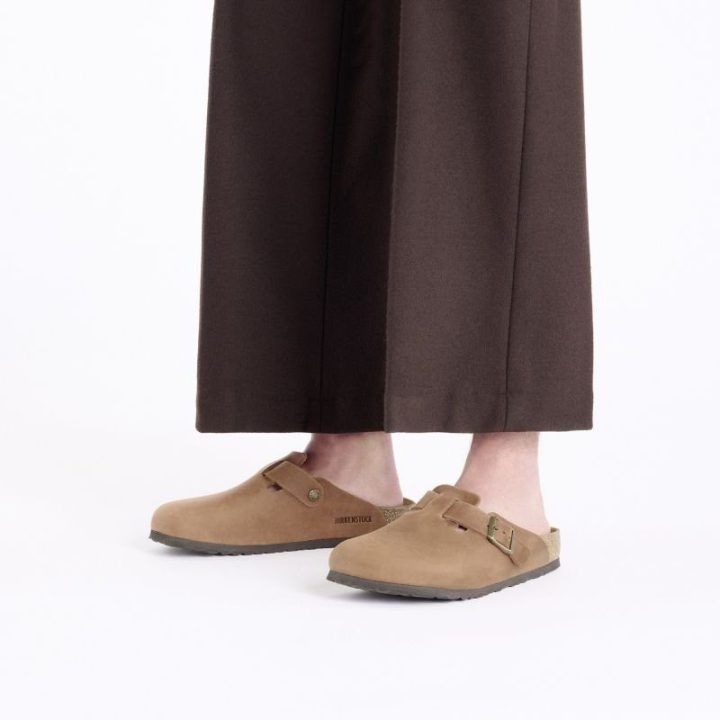 Natūralios odos šlepetės Birkenstock Boston, konjako