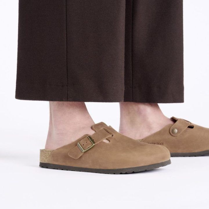 Natūralios odos šlepetės Birkenstock Boston, konjako