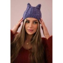 Moteriška žieminė kepurė su fliso pamušalu, šviesiai violetinė