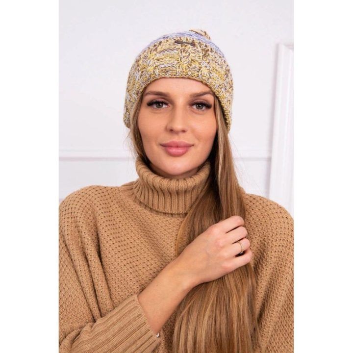 Moteriška kepurė su fliso pamušalu Pola, violetinė ir geltona