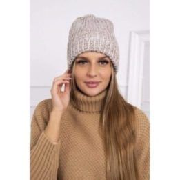 Moteriška žieminė kepurė su vilna Delia, šviesiai smėlio