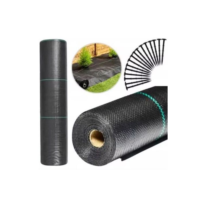 Agroplėvelės rinkinys su kuoliukais, 1,6 × 50 m, juoda