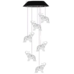 Saulės LED sodo šviestuvas su drambliais, 70 cm, įvairiaspalvis