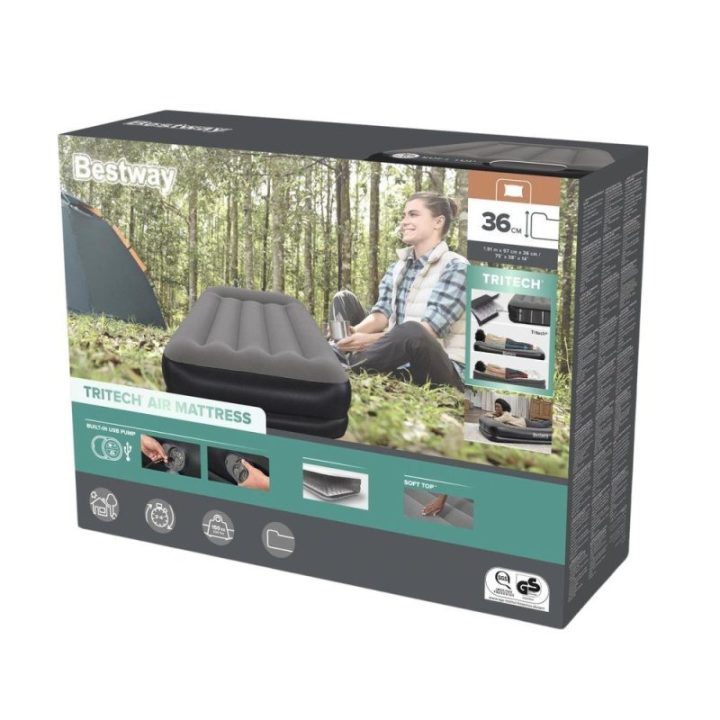 Pripučiamas čiužinys su USB pompa Bestway, 191 × 97 × 36 cm