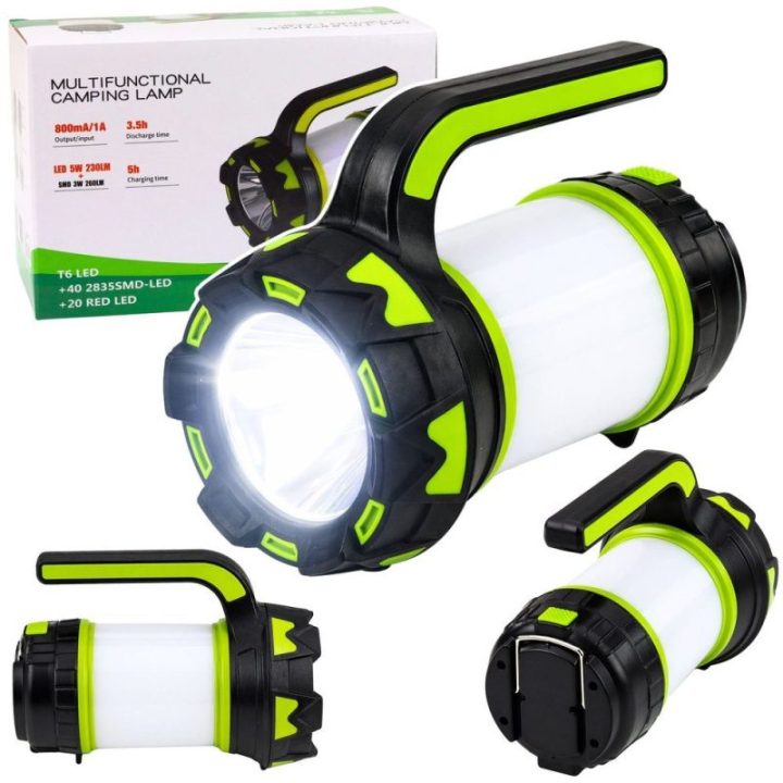 Įkraunamas LED stovyklavimo žibintas 2 viename