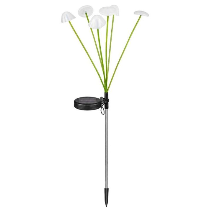 Saulės sodo LED šviestuvas su 8 grybais, 70 cm