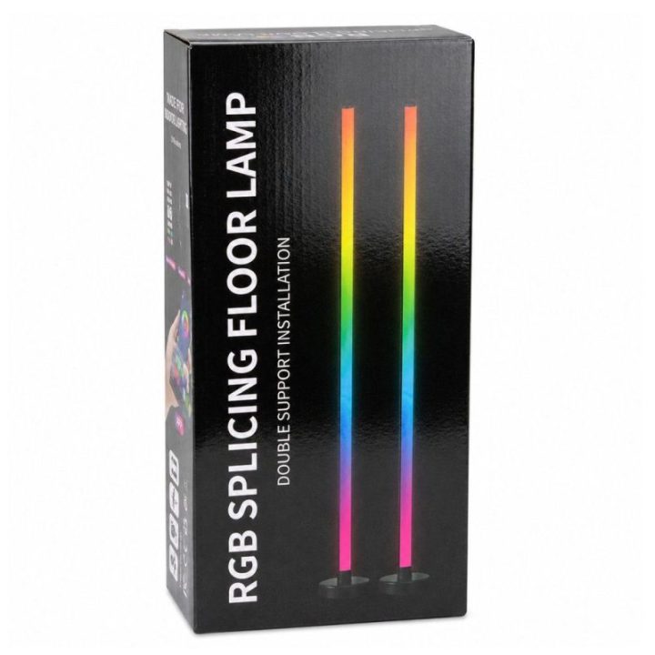 Išmanus RGB LED grindų šviestuvų komplektas, 2 vnt., 125 cm
