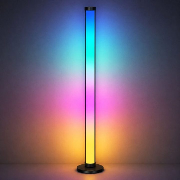 Išmanus RGB LED grindų šviestuvų komplektas, 2 vnt., 125 cm