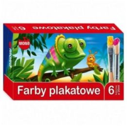 Plakatinių dažų rinkinys MONA, 6 spalvos, po 20 ml