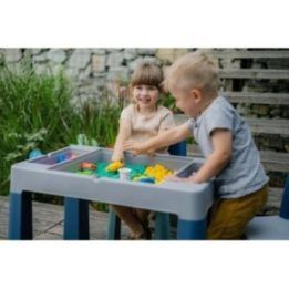 Stalo ir kėdės komplektas Teggi MultifUN, turkio, tamsiai mėlynos ir pilkos spalvos