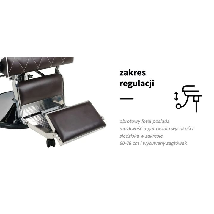 Barberio krėslas su hidrauliniu keltuvu Gabbiano Imperial, rudas