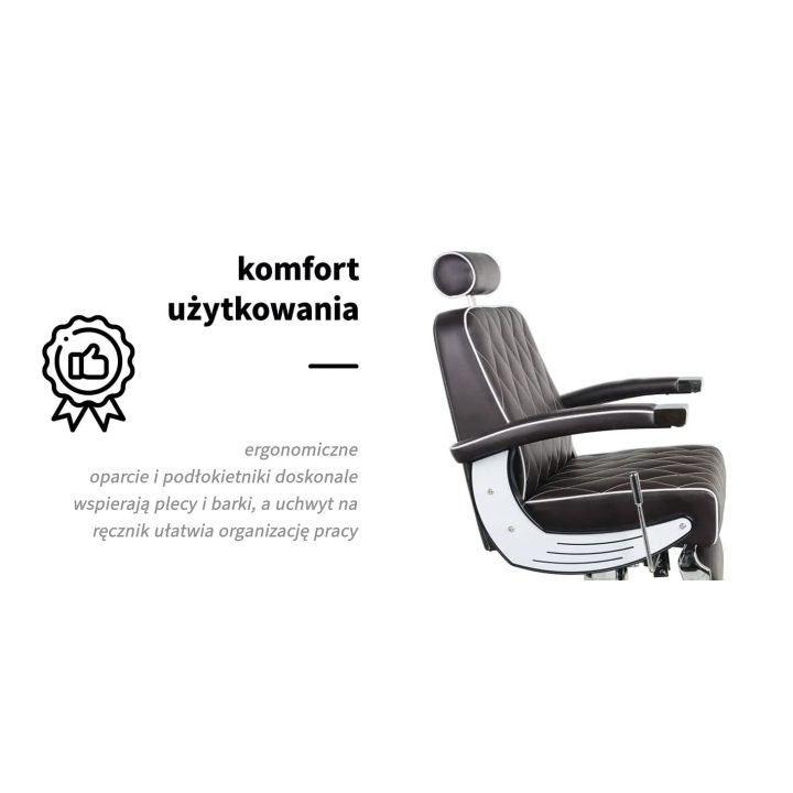 Barberio krėslas su hidrauliniu keltuvu Gabbiano Imperial, rudas