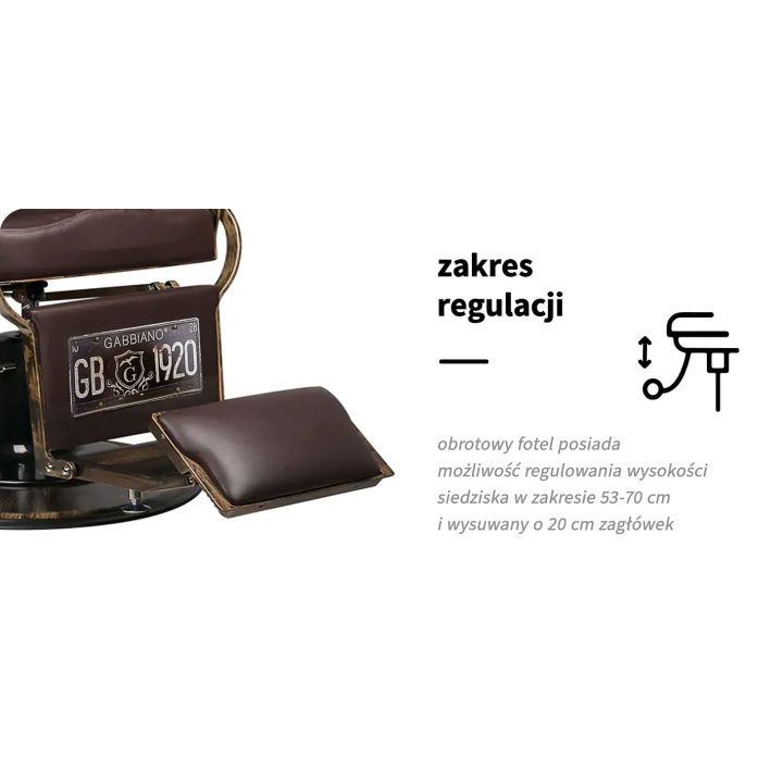 Barberio krėslas su hidrauliniu keltuvu Gabbiano Boss, rudas