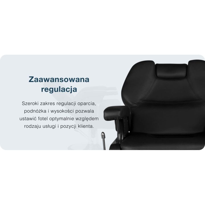 Barberio krėslas su hidrauliniu keltuvu Hair System New York, juodas