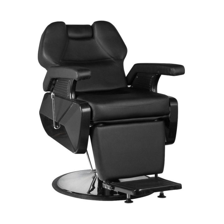 Barberio krėslas su hidrauliniu keltuvu Hair System New York, juodas